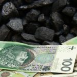 Węgiel i kilka banknotów stuzłotowych